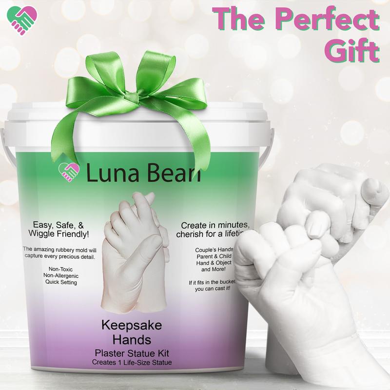 Luna Bean Hand Casting Kit – Christmas Couples Gifts Idea, Anniversary for Couple Gift, Fun Date Night Ideas, Gift for Women and Men, Hand Molding Kit