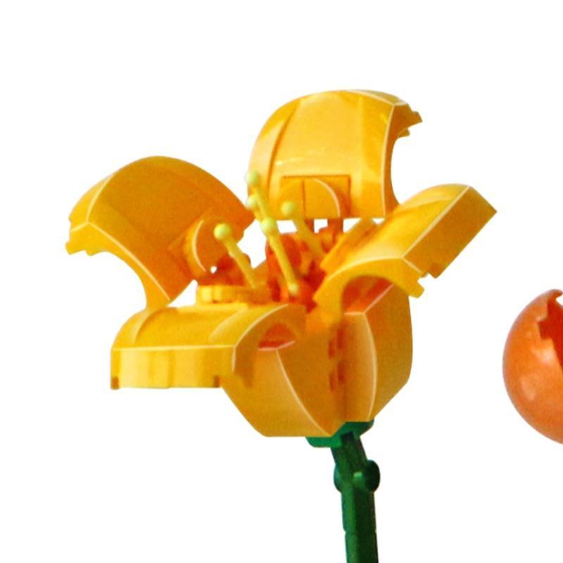 Flower Bouquet Design Building Blocks, DIY Educational Building Bricks Model, Building Blocks Playset, Unique Desktop Ornaments for Office Home Decor, Fidget Toys