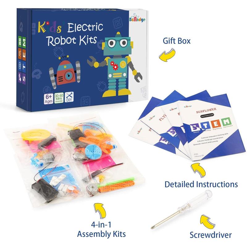 STEM Kit for Girls, Kids Crafts 8-12 Boys, Science Projects Activities Electronic Building Kits 6-8, 4-in-1 Craft Sets for Girl Engineering Toys, DIY Electronics Gifts Age 6 7 8 9 10 11 12 Year Old