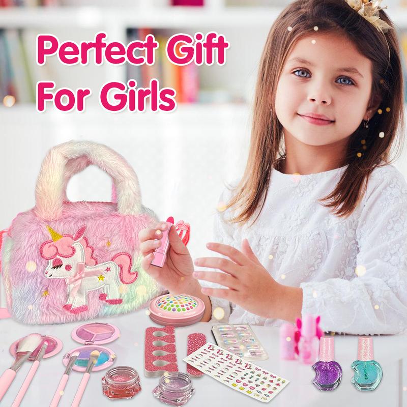 Unicorn Cosmetics Sets Toy Makeup Pretend Play kit  Toddler Kids Bag Girls