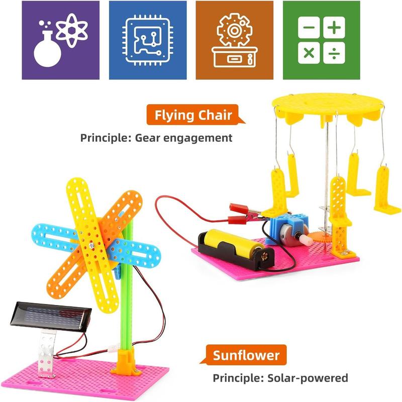 STEM Kit for Girls, Kids Crafts 8-12 Boys, Science Projects Activities Electronic Building Kits 6-8, 4-in-1 Craft Sets for Girl Engineering Toys, DIY Electronics Gifts Age 6 7 8 9 10 11 12 Year Old