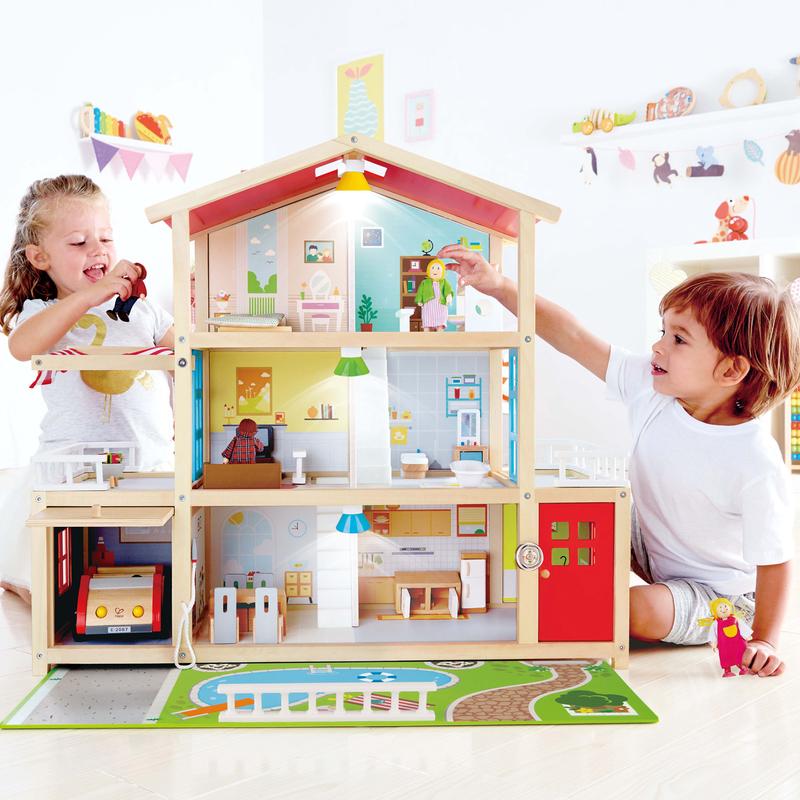 Hape Wooden Doll Family Mansion with Accessories