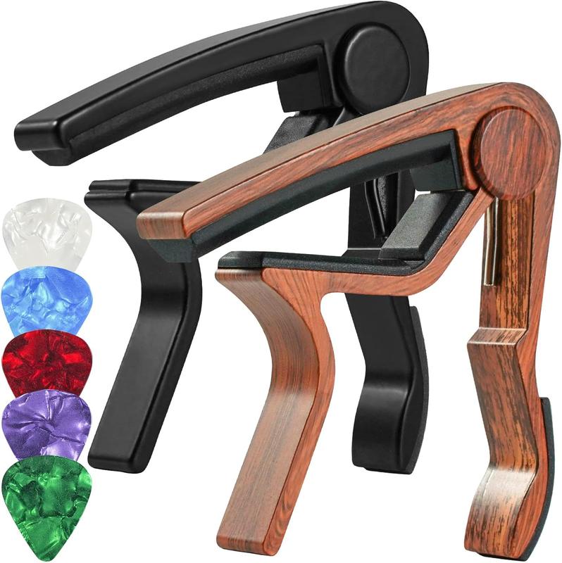 Guitar Capo for Acoustic and Electric Guitar with 5 picks (2 pack)