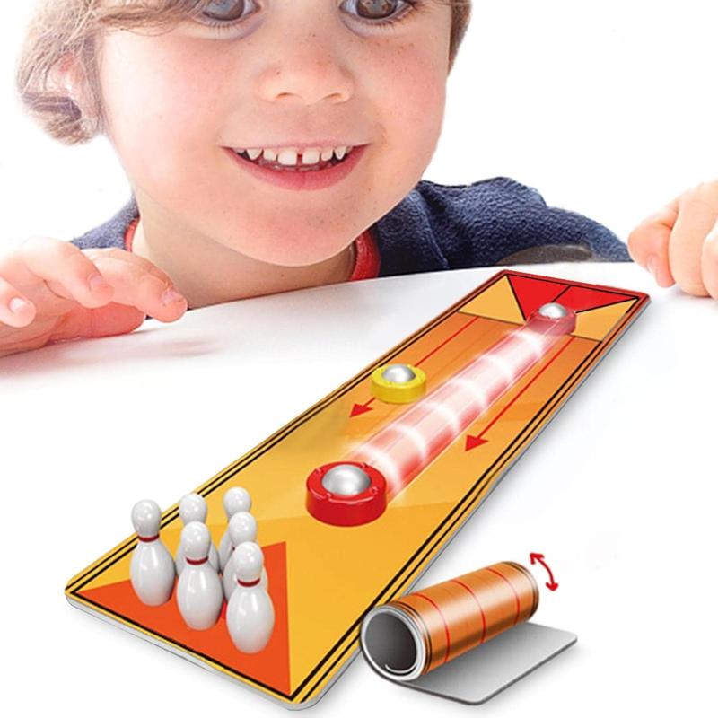 Bowling Game, Indoor Table Top Curling Games, Family Board Games, Indoor Recreation Develop Brain Sport Toy Table top Bowling Game for 3+ Kids