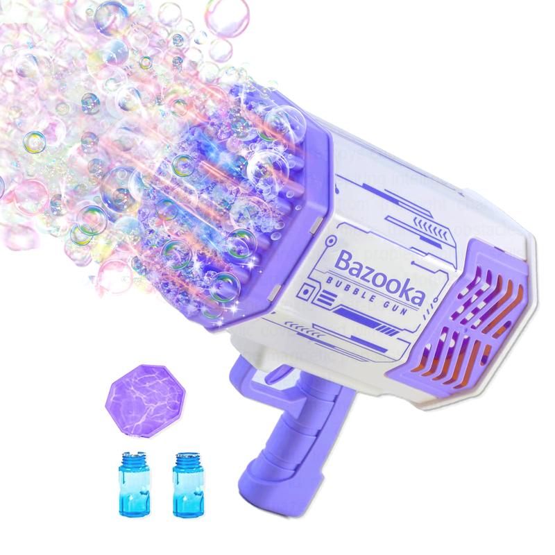 Bubble Machine Gun, 69 Holes Bubble Gun with Lights, Pink Outdoor Summer Beach Kids Bubbles Toys Birthday Wedding Party Fun Gifts for Girls Boys