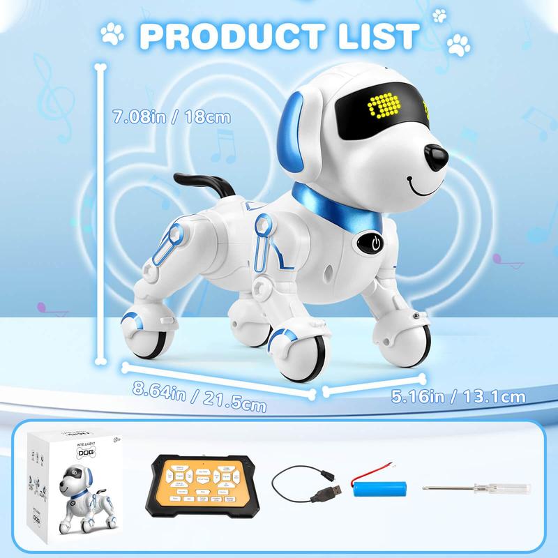 Remote Control Robot Dog Toy for Kids 5-7 Years Old, Pet Puppy Robotic Toy, Smart Robot Dog, Interactive Touch Walking Talking Toys for Boys Girls, Gifts for 3 5 6 7 8 Years Old