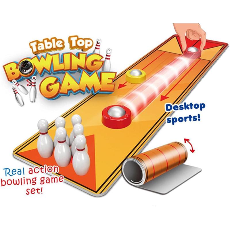 Bowling Game, Indoor Table Top Curling Games, Family Board Games, Indoor Recreation Develop Brain Sport Toy Table top Bowling Game for 3+ Kids