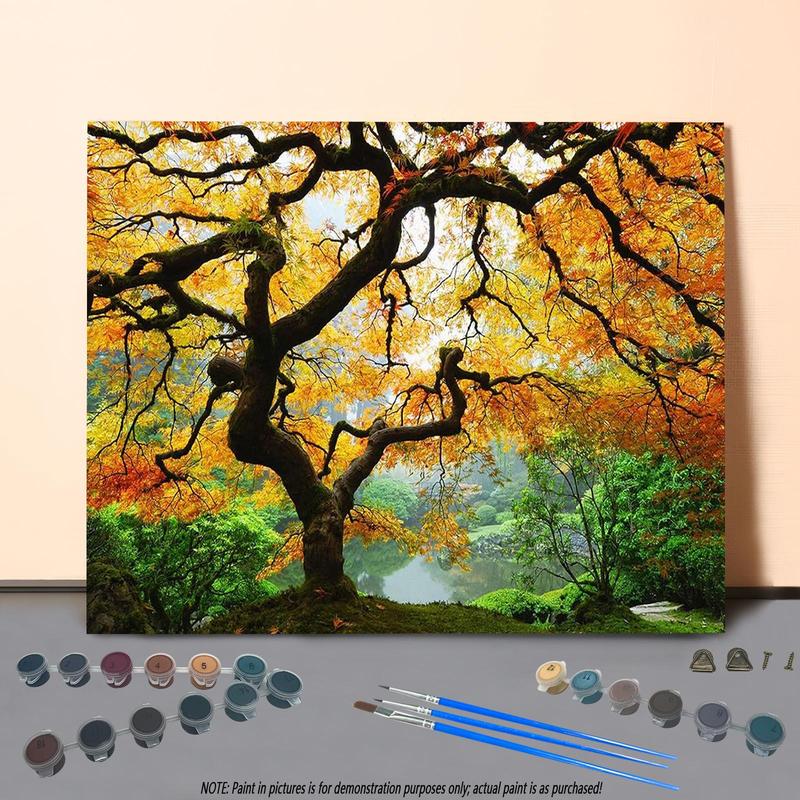 Tree Pattern DIY Painting By Numbers Kit without Frame, 1 Set DIY Paint By Numbers Kit for Beginner, Wall Art Decor for Home Living Room Bedroom