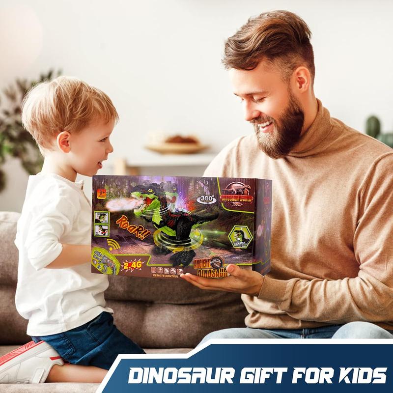 Remote Control Dinosaur for Kids, Large T-Rex Dinosaur Toys for Boys 3 4 5 6 7 8 Year Old, Realistic Walking Dinosaur Toy with Light, Roar & Spray, Birthday Gift for Boys Girls 3+