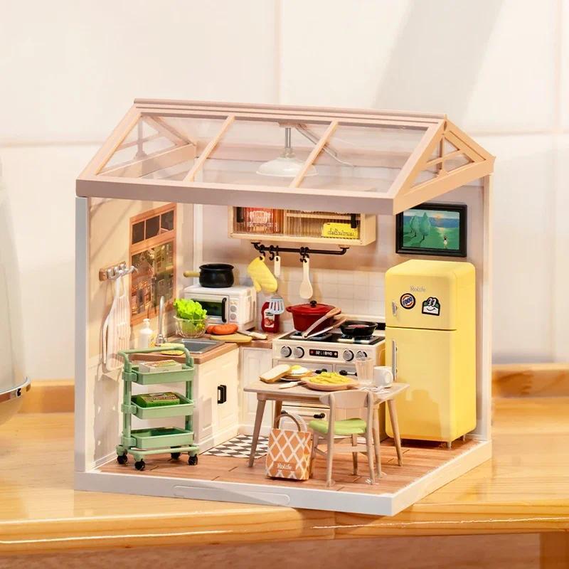 Rolife DIY Miniature Dollhouse Kit Super Store Series Plastic Building Blocks Kits Mini Dollhouse Plastic Tiny Room Craft Hobby Decent Gifts