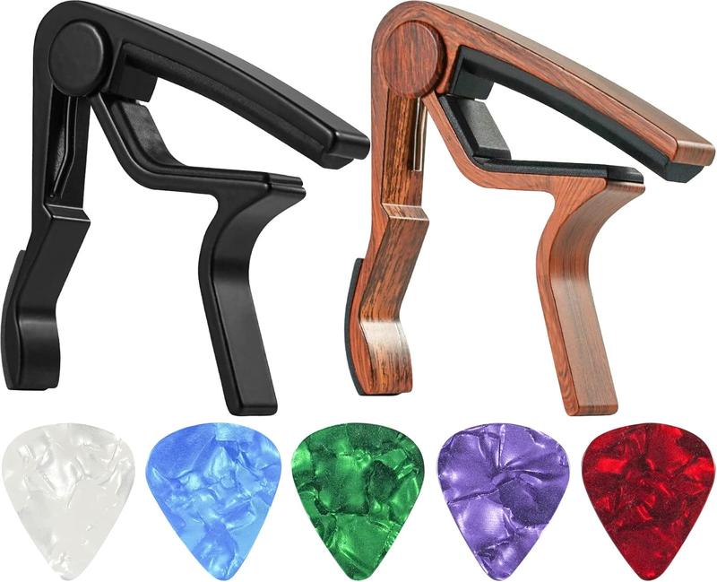 Guitar Capo for Acoustic and Electric Guitar with 5 picks (2 pack)