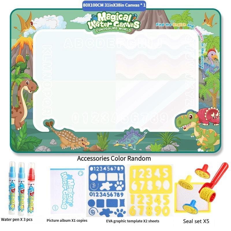 Magic Water Drawing Mat Painting Kit, 1 Set Drawing Doodle Pad with Stamps Templates & Water Pens, DIY Art Supplies, Thanksgiving, Christmas Gift