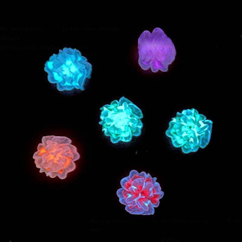 Mini Simulation Ornament, 50pcs 100pcs Random Colorful Resin Luminous Flowers, DIY Handmade Jewelry Nail Art Decoration, Micro Landscape Fish & Aquatic Supplies