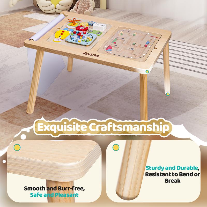 Joylike Wooden Sensory table, Household toys Maze, Time recognizing, Clothing recognizing.