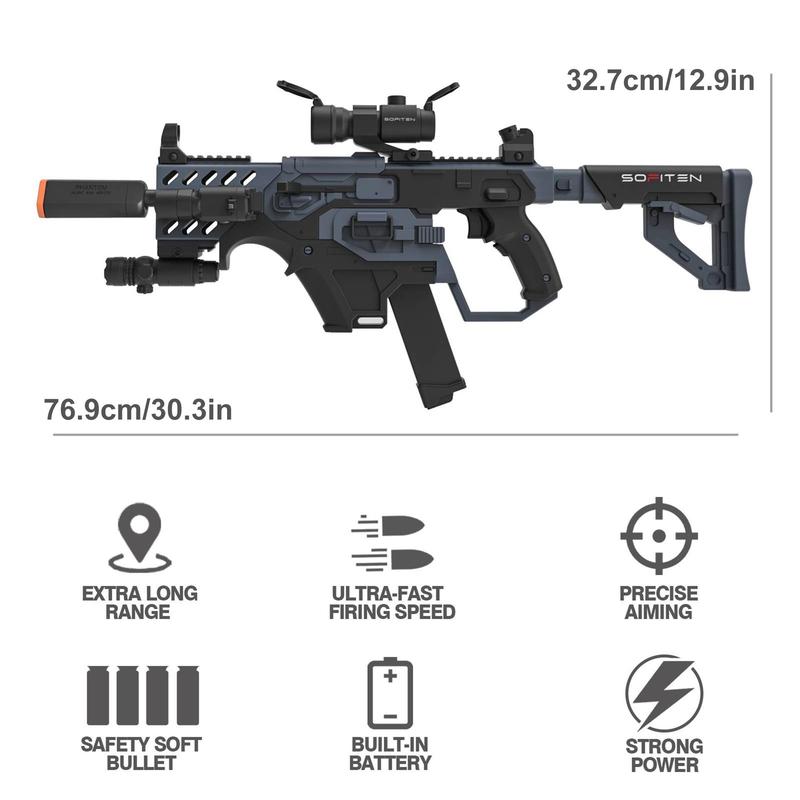 Automatic Sniper Rifle Toy Gun Set, Including 1 Count Toy Gun & 1 Count Tactical Vest & 20 Darts, Shooting Activity Game