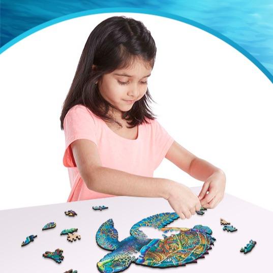 Wooden Puzzles, Sea Turtle Jigsaw Puzzles 80 200 300 500 Pieces, Unique Shaped Wooden Puzzle for Adults and Kids, Christmas Gift Family Game 9.2 x 11.2 Inch