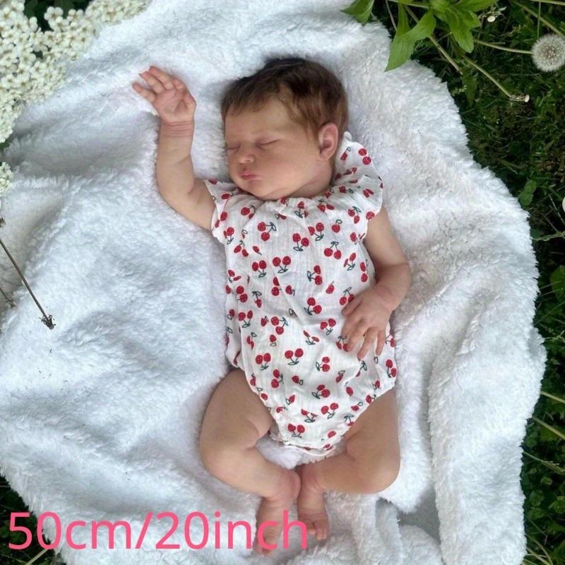 reborn babydoll,50cm 20inches Realistic Sleeping Baby Doll - Soft Silicone Body, Visible Veins, 3D-painting Skin, Reborn Doll with Cloth Body and Realistic Details