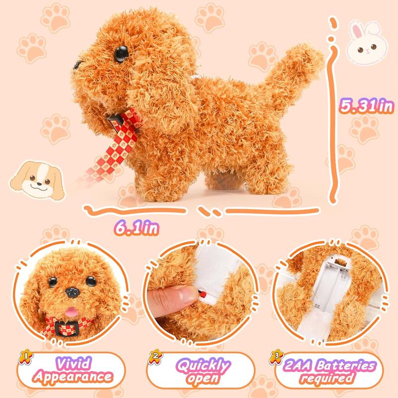 Plush Toys Puppy   Dogs That Walk and Bark,Tail Wagging  Dog Interactive Dog  for  with Leash,Easter Christmas Birthday Gift for