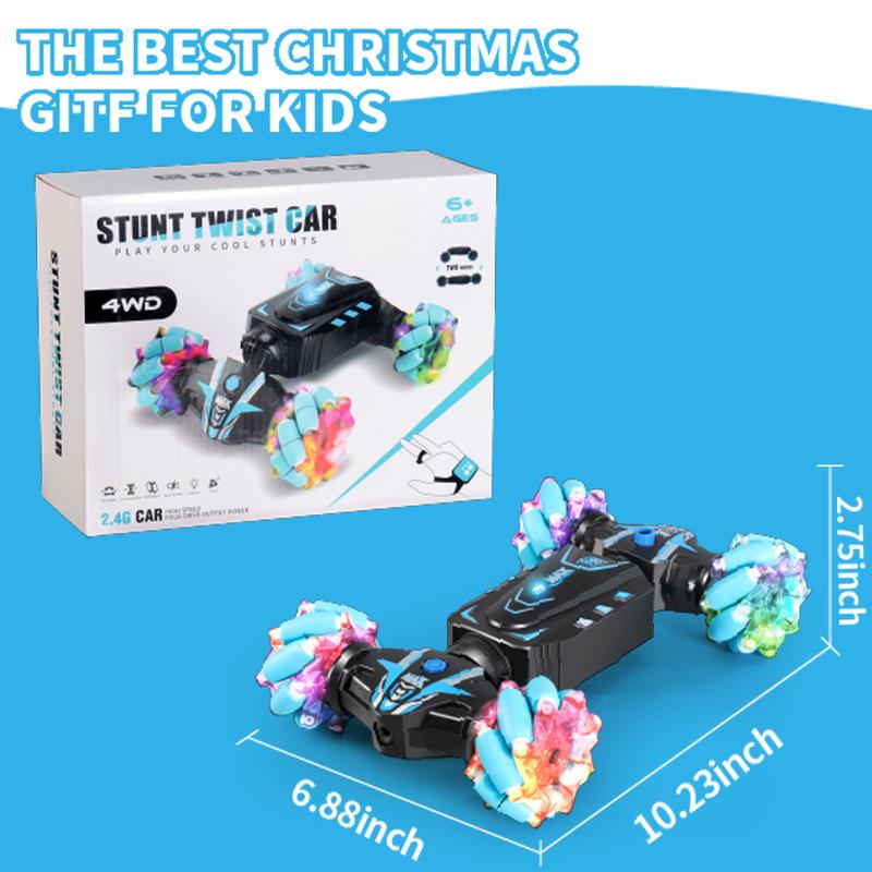 VANLINNY Gesture Sensing RC Stunt Car with Light & Music,Hand Controlled Toy,4WD 2.4GHz 360° Flips Spray, 2024 Christmas GIfts for Kids