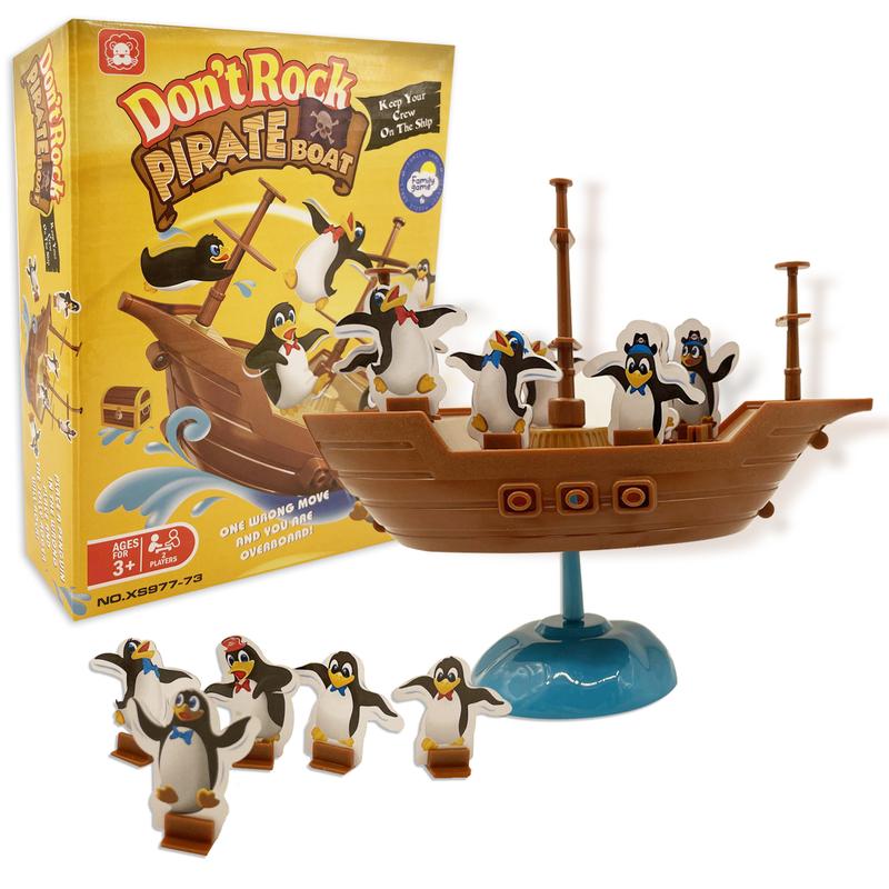 Desktop Pirate Boat Balance Game, Desktop Balance Game, Child-Parent Interaction Toys Set Interactive Children Toy for Kids for 2 or Over 2 Players