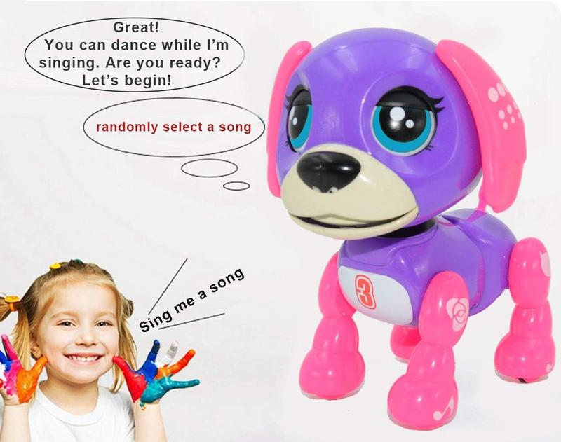 Interactive Puppy - Smart Pet, Electronic Robot Dog Toys for Age 3 4 5 6 7 8 Year Old Girls, Gift Idea for Kids  Voice ControlIntelligent Talking (Dark Purple)