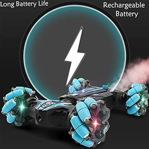 VANLINNY Gesture Sensing RC Stunt Car with Light & Music,Hand Controlled Toy,4WD 2.4GHz 360° Flips Spray, 2024 Christmas GIfts for Kids