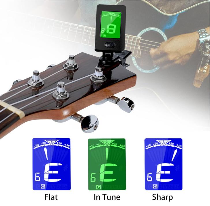 Guitar Capo, Guitar Picks, Guitar Accessories with Guitar Tuner, Capo for Acoustic Guitar, Bass, Buzzing-Free, Quick Release, Guitar Tuner Clip on for Guitar, Violin, Bass, Ukulele Chromatic, Rosewood