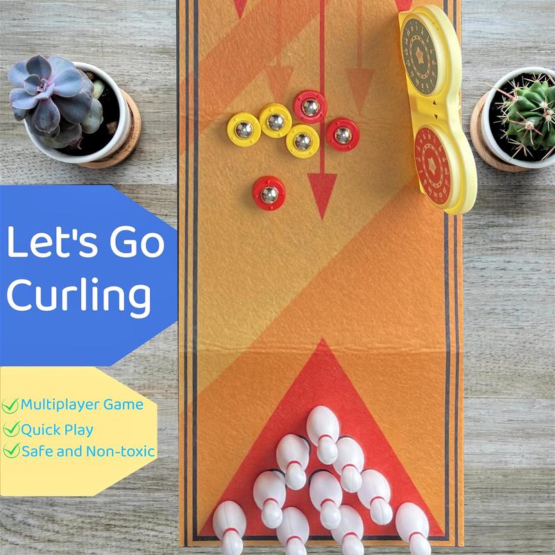 Bowling Game, Indoor Table Top Curling Games, Family Board Games, Indoor Recreation Develop Brain Sport Toy Table top Bowling Game for 3+ Kids