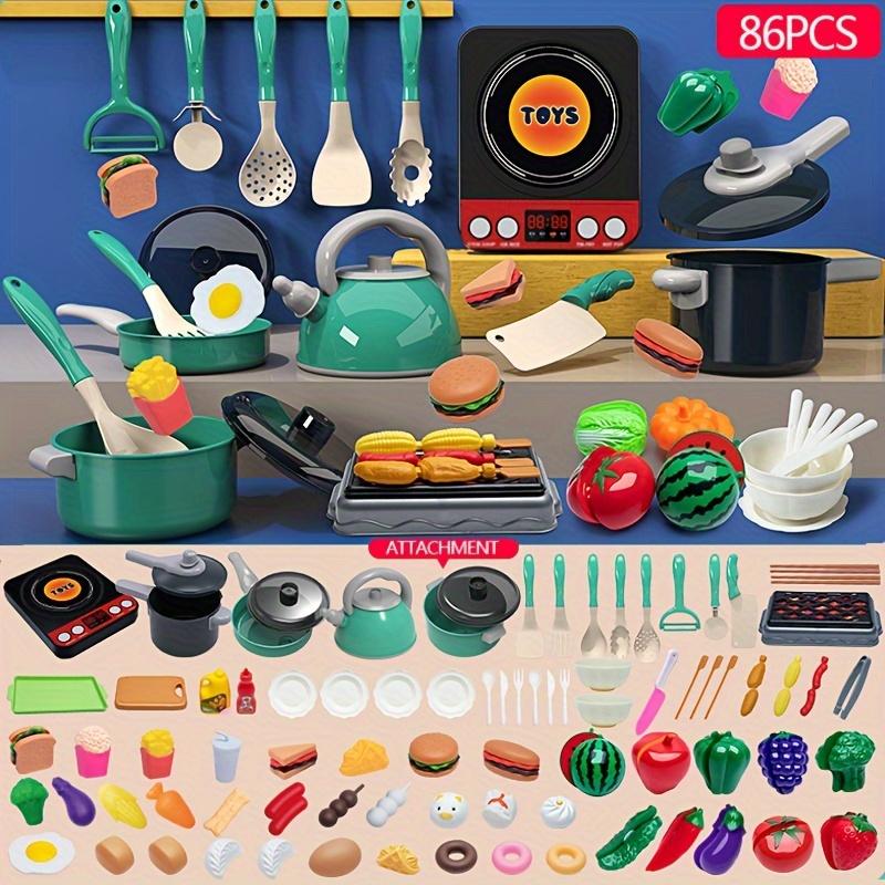 Includes Pots And Pans Kitchen Toys Accessories For Kids, Pretend Cooking Game Set, Cookware Toys, Game Food Set, Toys Vegetables For Christmas, Halloween, Thanksgiving Gifts