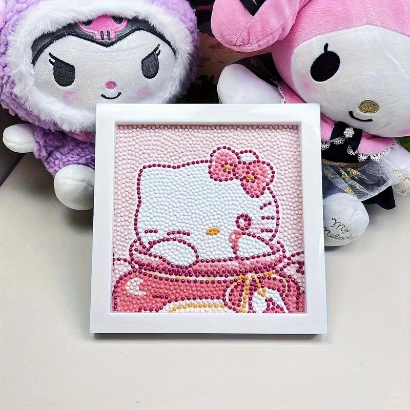 Cute Hello Kitty Pattern DIY Diamond Arts Colorful Painting Kit without Frame, DIY Decorative Art Picture for Beginner, Wall Art Decor