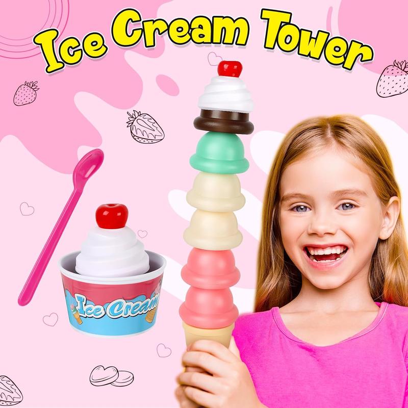 Ice Cream Cart Toys, Pretend Play Food Toys, Ice Cream Shop Counter Play Set, Scoop and Cone Maker Toy, Grocery Play Store, Birthday Gifts