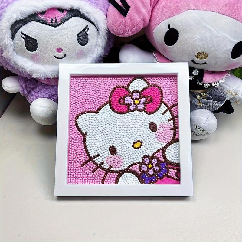 Cute Hello Kitty Pattern DIY Diamond Arts Colorful Painting Kit without Frame, DIY Decorative Art Picture for Beginner, Wall Art Decor