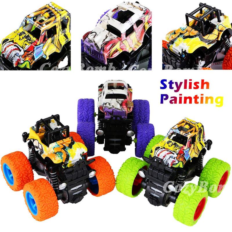 Trucks Toys - 3 Pack Friction Powered Mini Push and Go Car Truck Playset Inertia Vehicle for Kids Best Christmas Birthday Party Gift for Boys Girls Aged 3+ toy car model