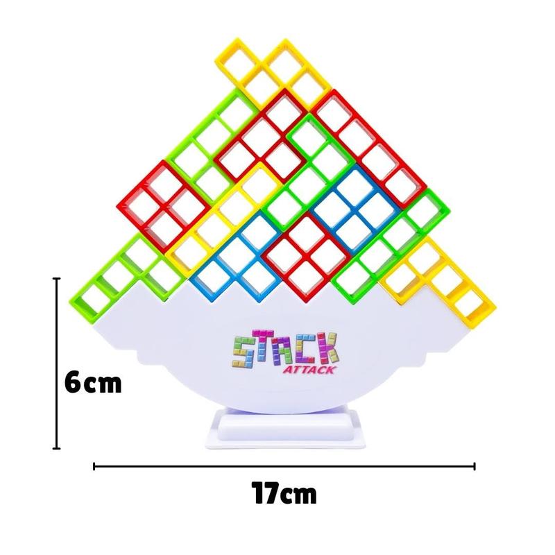 Stack Attack Game - Balance Stacking Block Board Game For Family Game Nights - Christmas Holiday Gifts For Boys, Girls, Family