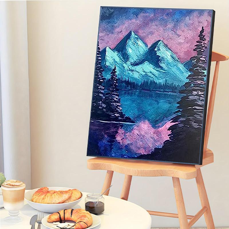 Mountain & Lake Pattern DIY Painting By Numbers Kit, 1 Set DIY Paint By Numbers Kit without Frame, Wall Art Decoration for Home Living Room Bedroom