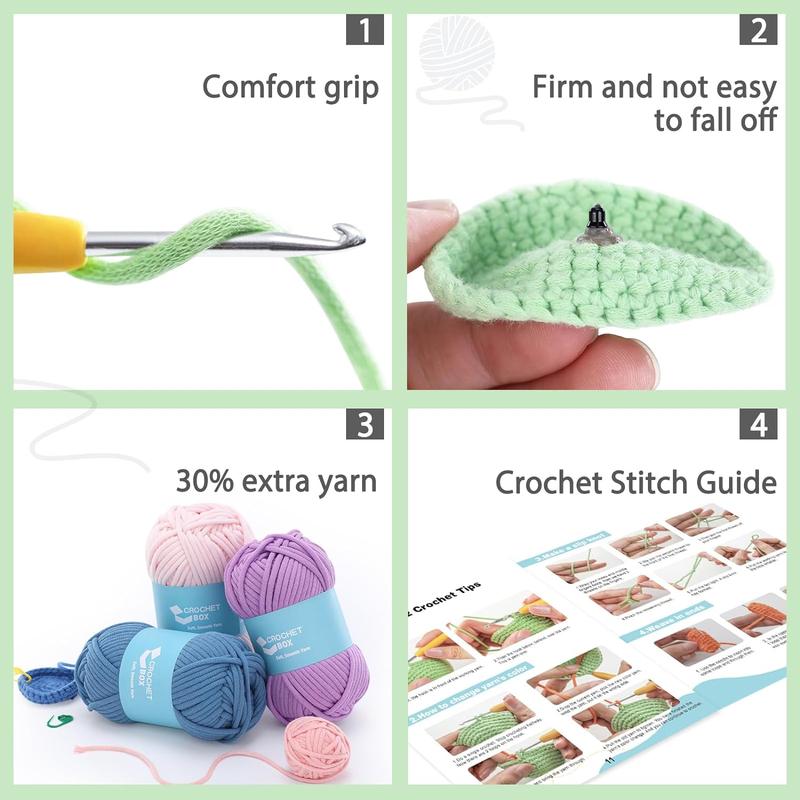 Crochet Kit for Beginners: Highland Cow Crochet Kit, Learn to Crochet, Include Easy Knitting Soft Yarn, Step-By-Step Video Tutorial, Hook, Holiday Birthday Gift for Adults and Kids(30%+ Yarn) CROCHET BOX CROCHET BOX