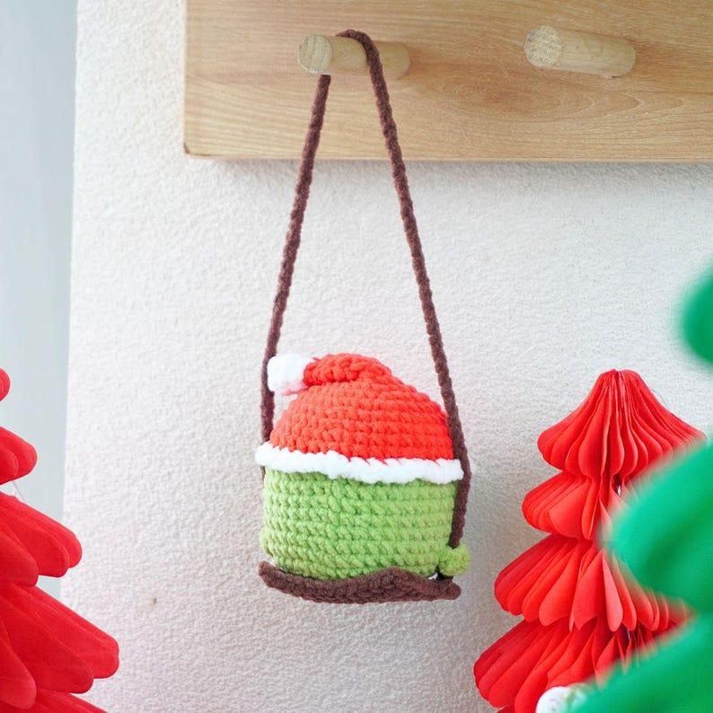 Grjnchhh On Swing Crochet, Christmas Crochet, Car Hanging Crochet, Grjnchhh Crochet (Handmade goods will be made by hand so the production time will be a little longer)