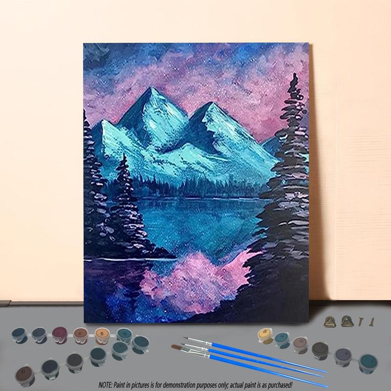 Mountain & Lake Pattern DIY Painting By Numbers Kit, 1 Set DIY Paint By Numbers Kit without Frame, Wall Art Decoration for Home Living Room Bedroom