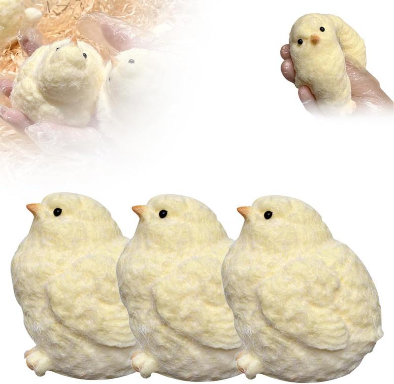 2 Pack - Handmade Chick Squishy Toy Super Soft Squishy Silicone Squeeze Toy Stress Relief, Fidget Toy for Adults Kids Boys Girls Adult Toys TABA