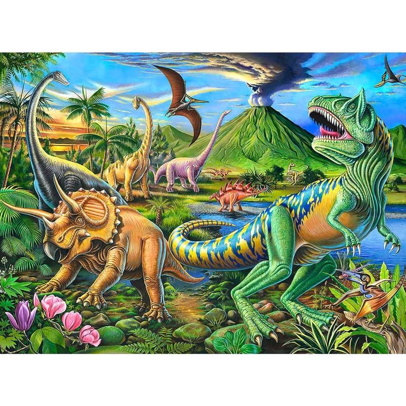 Puzzles for Kids Ages 4-8 Year Old,100 Piece Dinosaur Jigsaw Puzzle for Toddler Children Learning Educational Puzzles Toys for Boys and Girls - Every Piece is Unique…