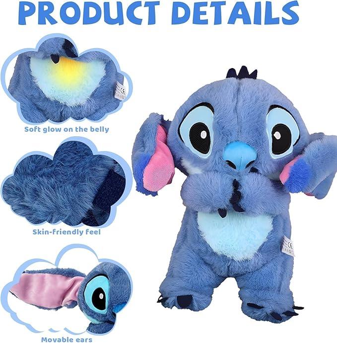 Stit-ch Breathing Animal Plush Toy Bag Charm - Soothing plush toy with realistic breathing, lights and music that relieves anxiety and is an ideal sleep companion