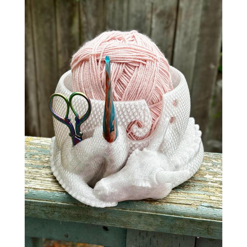 Sleeping Dragon Yarn Bowl - Perfect for Your Knitting Needs