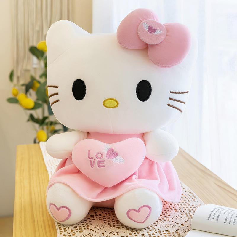 Pink Plush Cute Plush Toy, Soft Cat Plush Toy Pillow Birthdays Gift for Girls and Fans 25cm 9.8