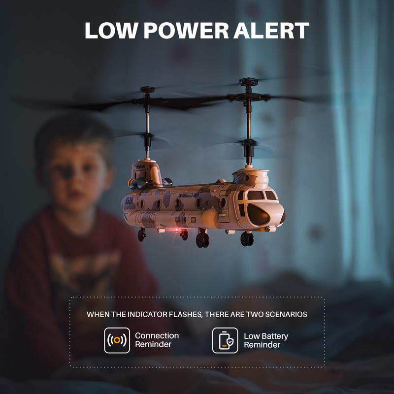 SYMA Remote Control Helicopter, S52H Military Transport RC Helicopter with Altitude Hold, One Key take Off Landing, LED Light, Low Battery Reminder, Army Helicopter Toys for Kids and Military Fans rc helicopter