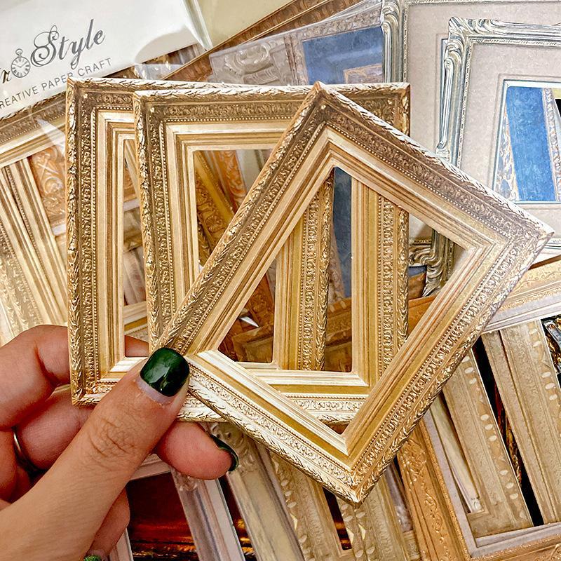 Vintage Hollow Frame Photo Frame Sticker, 30pcs set Scrapbooking & Stamping Sticker, DIY Decorative Sticker for Scrapbooking & Journal Making