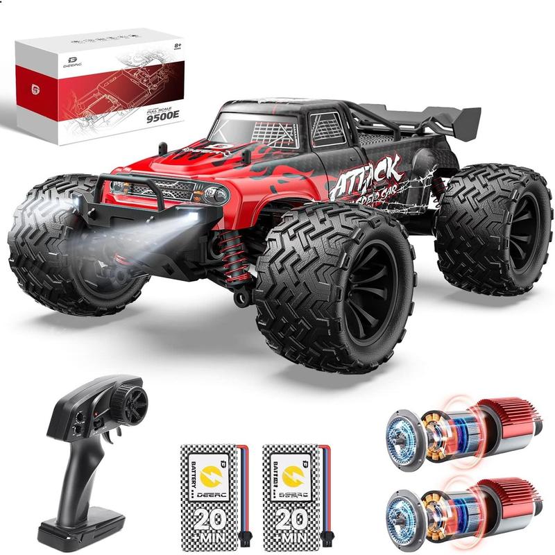 9500E 1:16 Scale All Terrain RC Car, 4x4 High Speed 40 KPH RC Truck, 2.4Ghz Remote Control Truck with 2 Batteries, Off-Road Monster Truck for Adults Kids