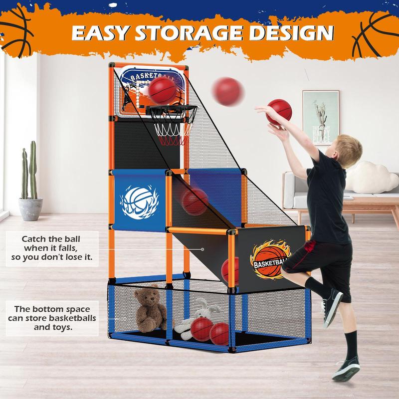 Talgic Arcade Basketball Game Set with 4 Balls and Hoop for Kids 3-12 Years Old, Basketball Hoop Indoor Outdoor, Carnival Games for Kids, Air Pump and Balls Storage Bag Included, Back to School Gifts