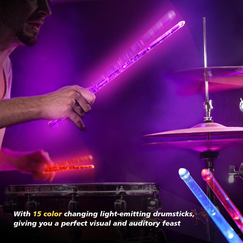 15 Color Gradient Drum Stick Toys, 1 Set Led Light up Percussion Stick, Musical Toys, Music Accessories