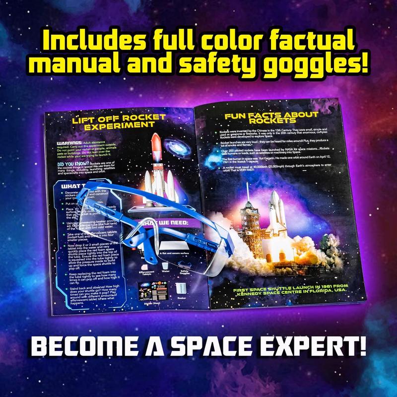 Original Stationery Space Science Kit, Solar System Kit with a Rocket, Outer Space Craft Stickers and More to Make a Moon Spinner and a Solar System, Fun Gift Idea and Space Toys for Boys and Girls