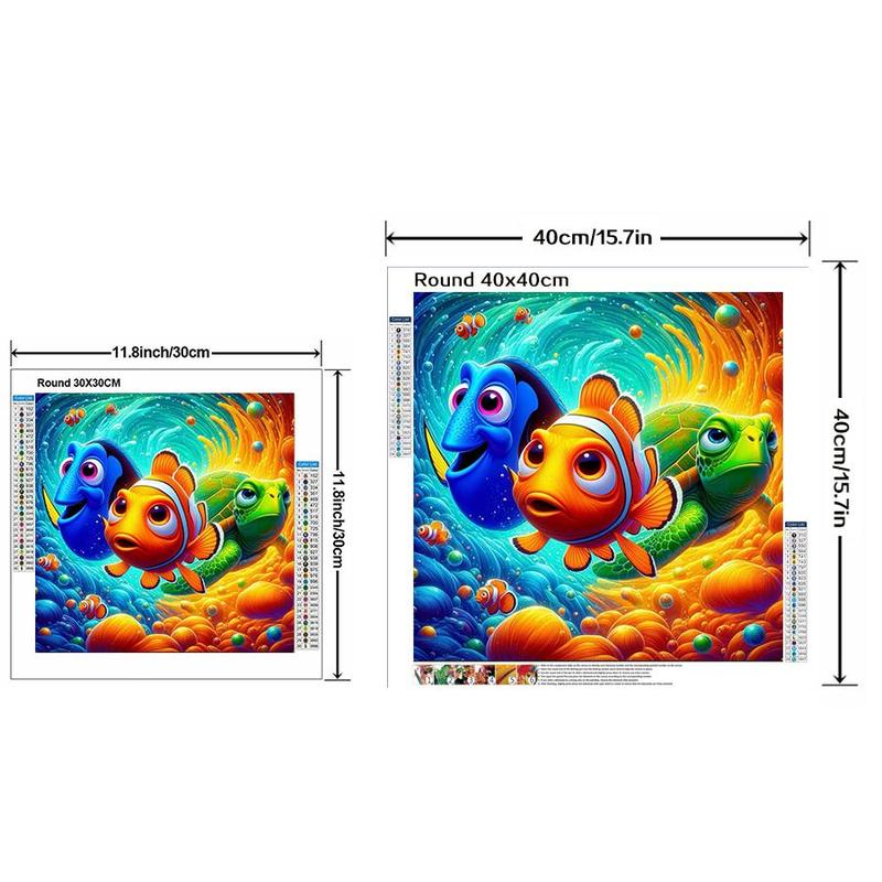 Disney Flounder Nemo Pattern DIY Diamond Arts Colorful Painting Kit without Frame, DIY 5D Diamond Arts Colorful Painting Kit, Wall Art Decor for Home